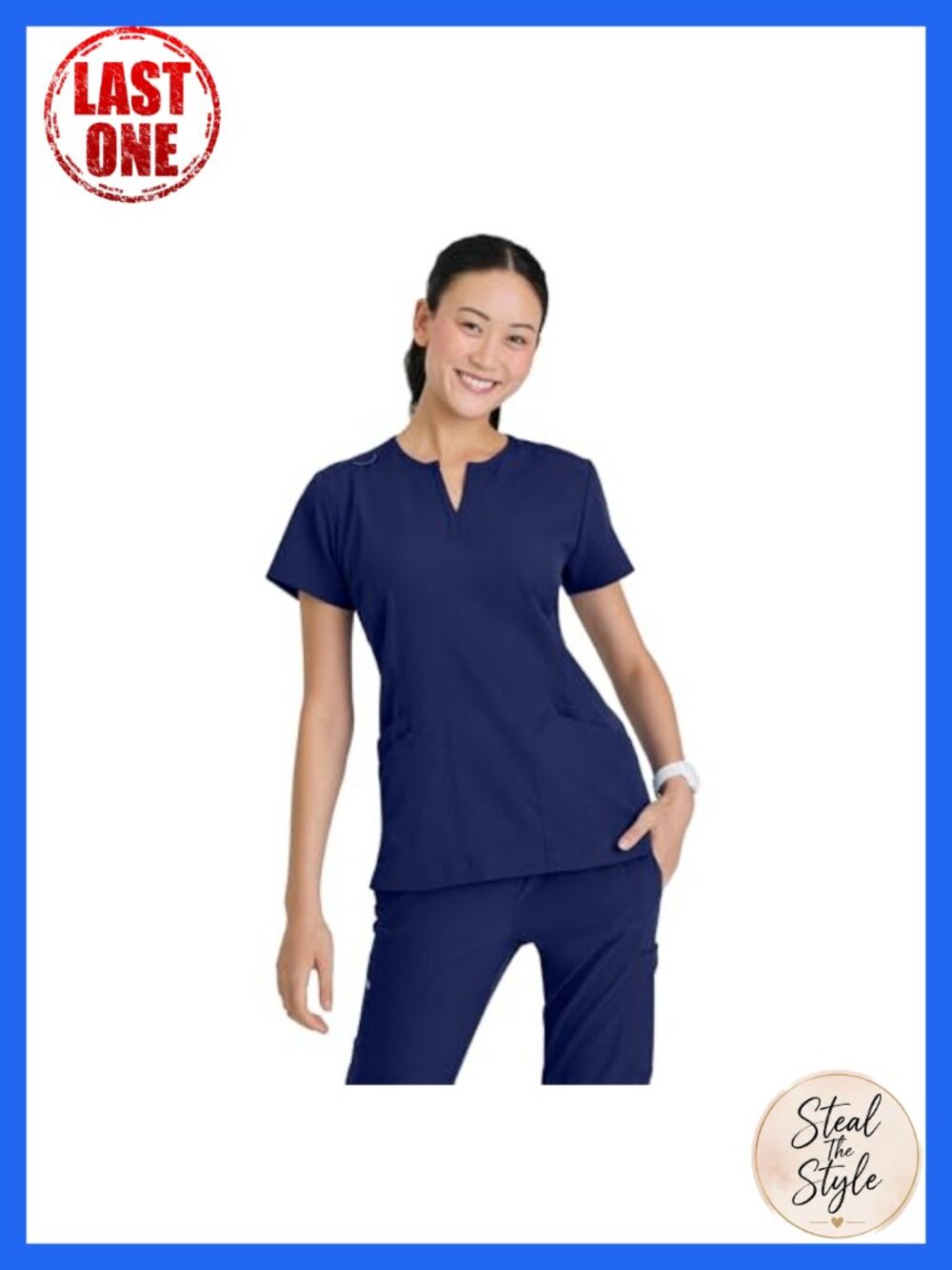 Women's Scrub Top 4-Way Stretch Moisture Wicking 3-Pocket Medical